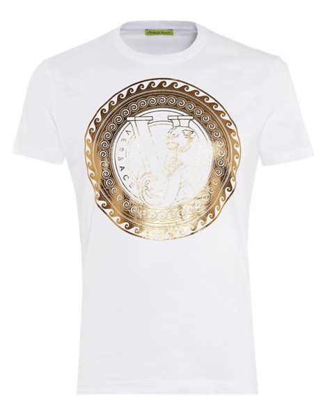 versace t shirt herren weiss|Versace long sleeve t shirts.